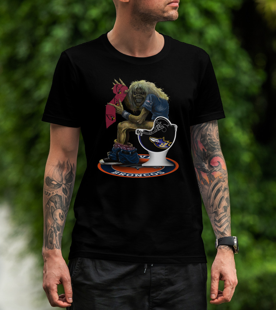 Broncos And Cardinals Crossover With Iconic Metal Mascot T-Shirt