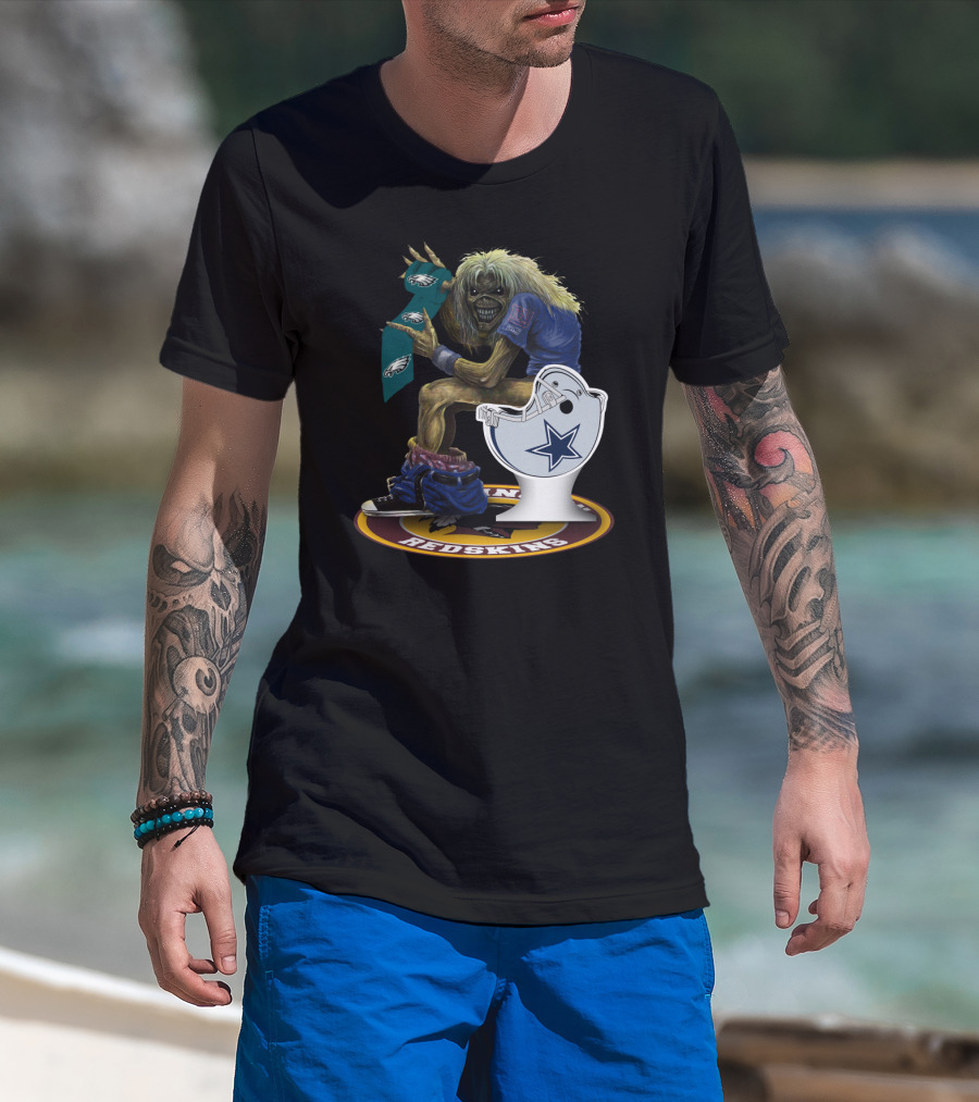 Eddie With Nfl Giants Eagles Cowboys Redskins Logos T-Shirt