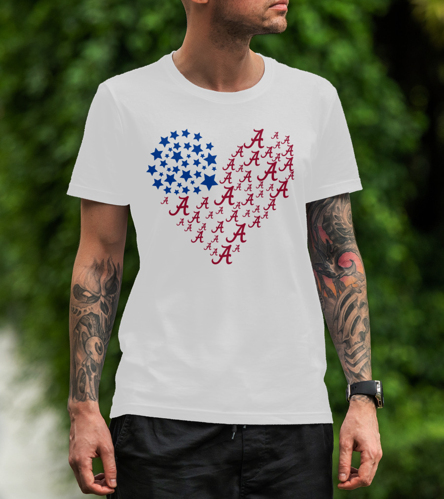 Heartflag Alabama Stars Red Blue T-Shirt