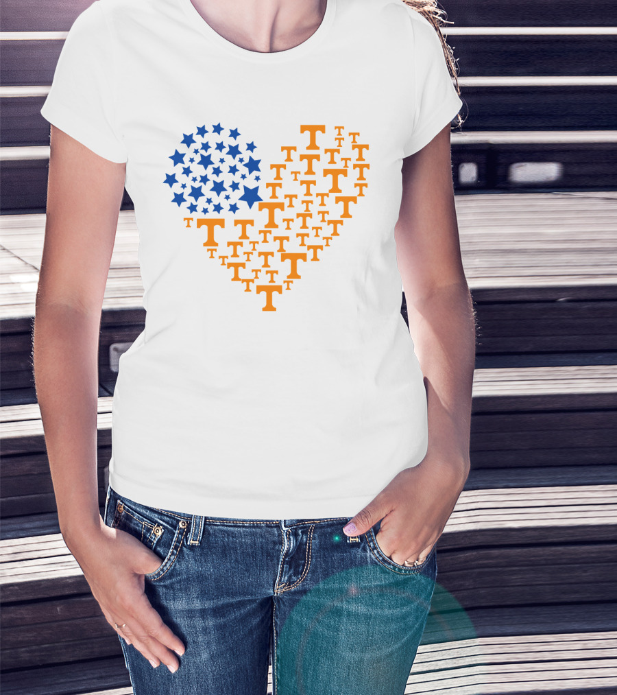 Heartflag Tennessee Volunteers Ncaa Stars T T-Shirt