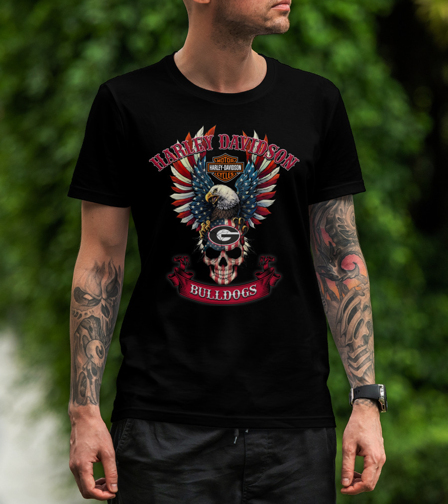 Harley Davidson Motor Cycles Bulldogs T-Shirt