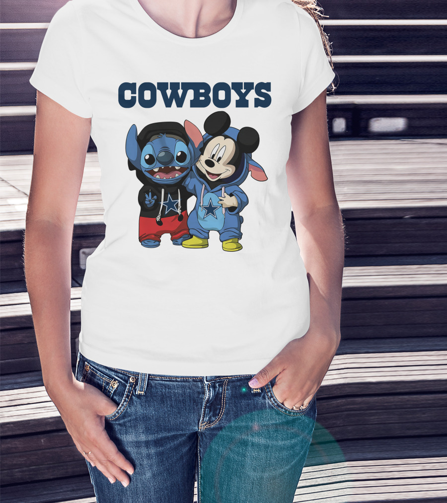 Cowboys Disney Stitch Mickey T-Shirt