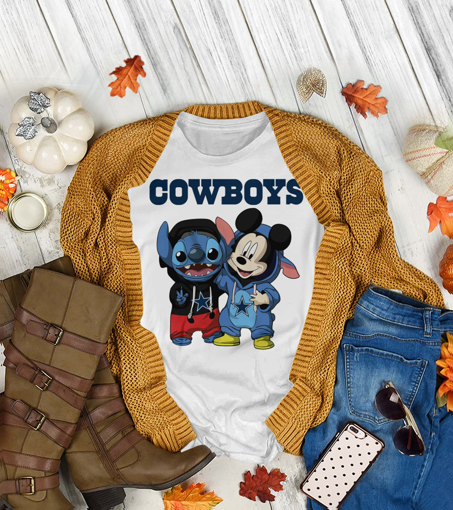 Cowboys Disney Stitch Mickey T-Shirt