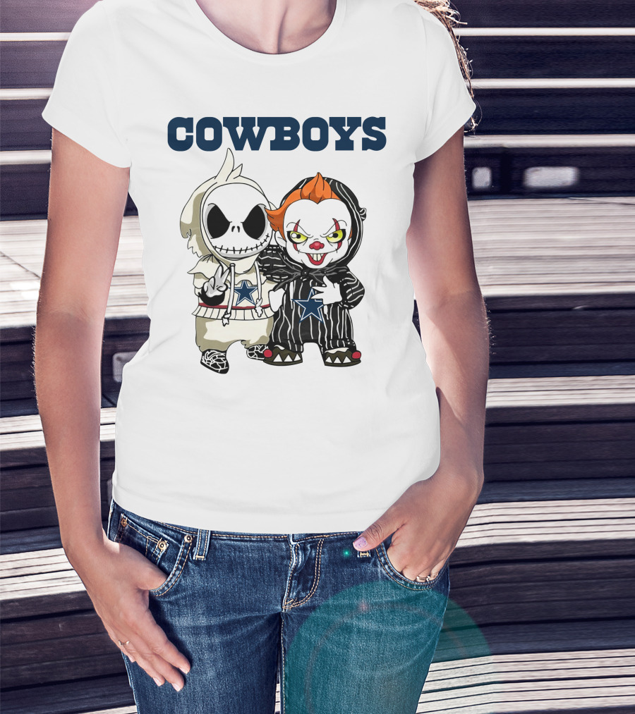 Cowboys Jack Skellington Pennywise With Stars T-Shirt