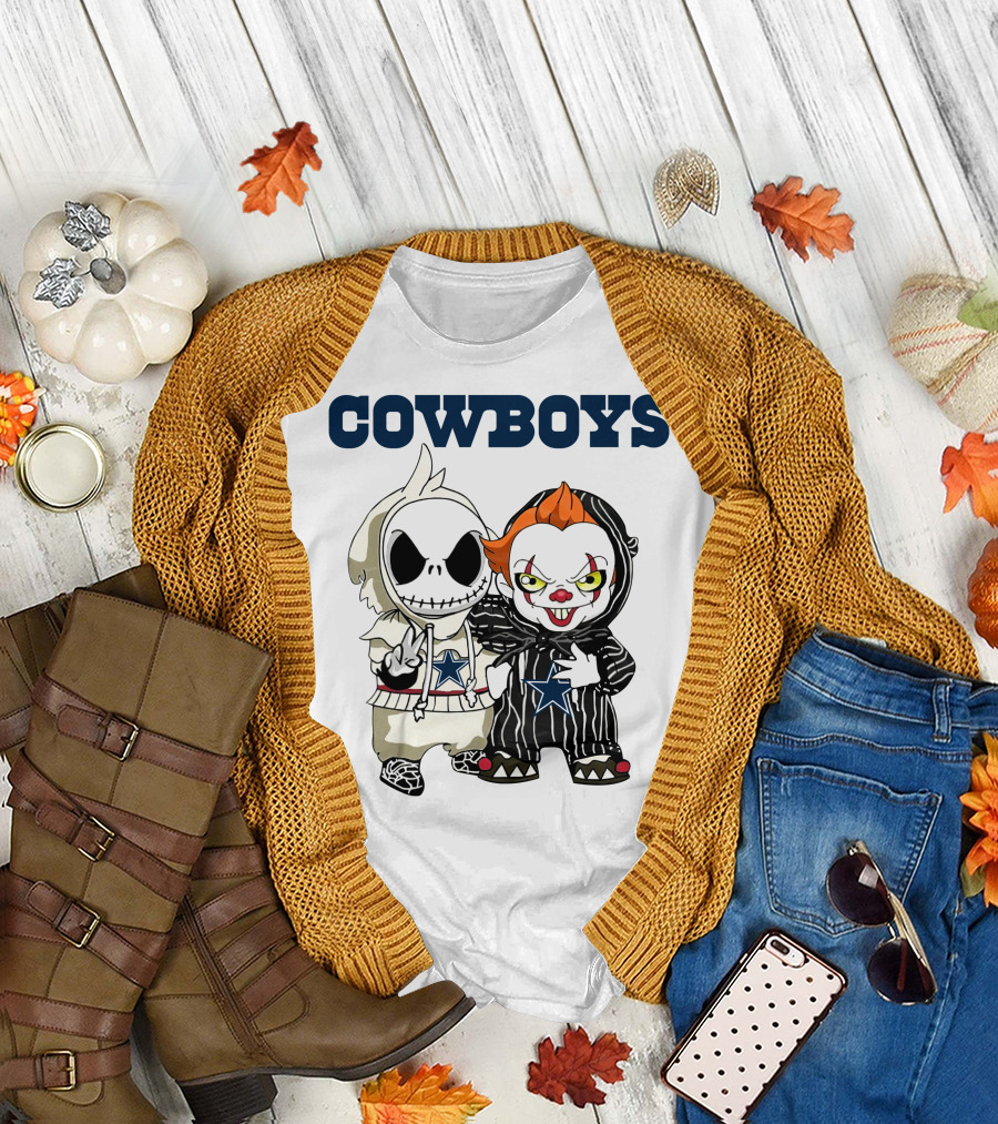 Cowboys Jack Skellington Pennywise With Stars T-Shirt