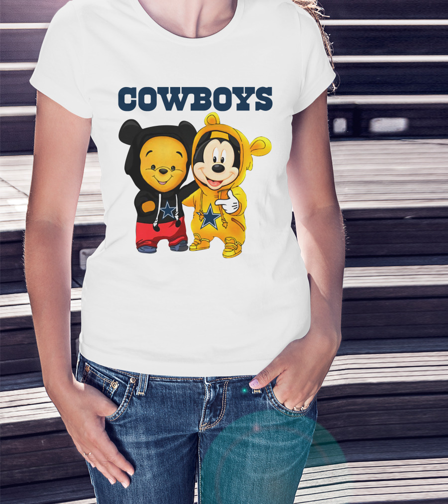 Cowboys Pooh Mickey Stars T-Shirt