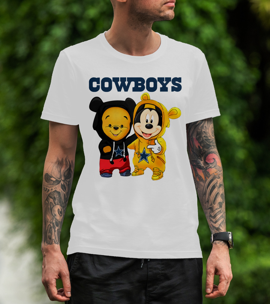 Cowboys Pooh Mickey Stars T-Shirt