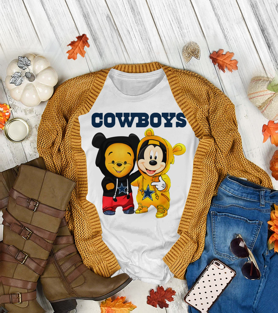 Cowboys Pooh Mickey Stars T-Shirt