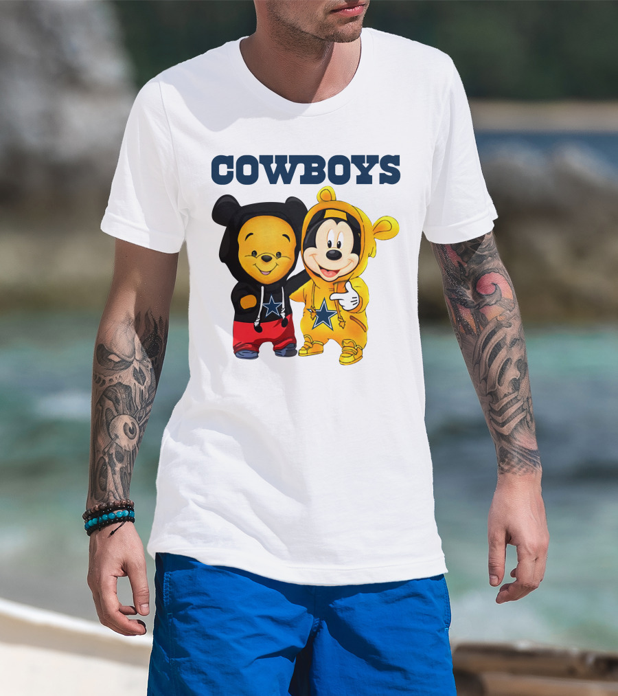 Cowboys Pooh Mickey Stars T-Shirt