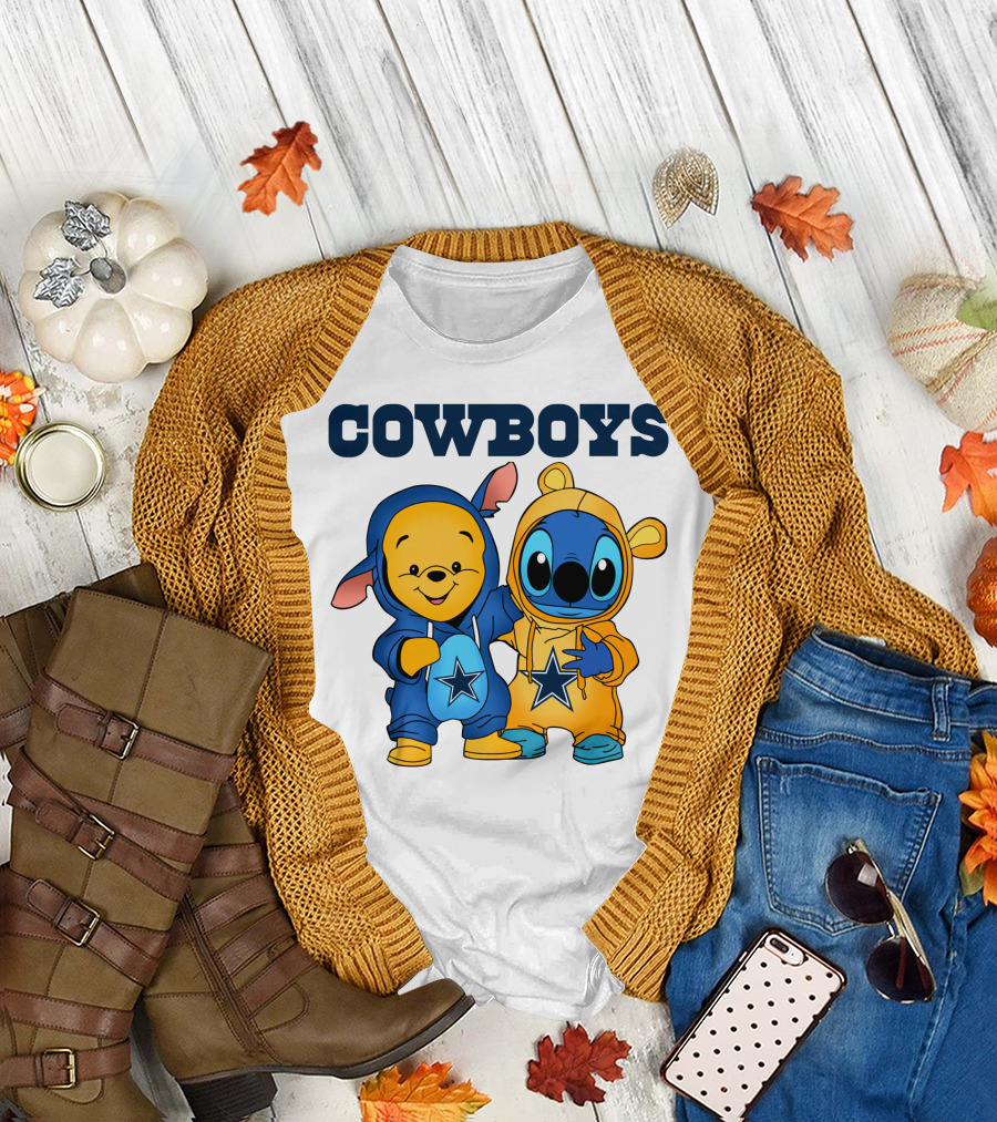 Cowboys Pooh Stitch Outfit T-Shirt