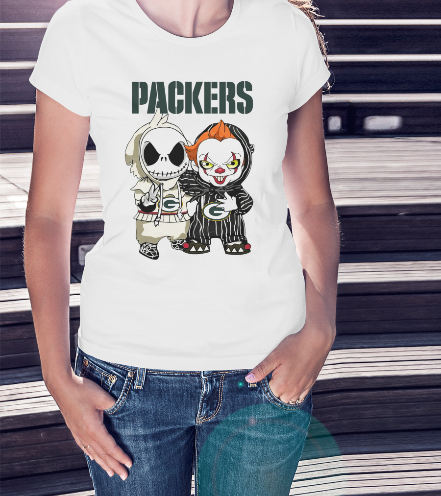 Packers Jack Skellington And Pennywise Crossover T-Shirt