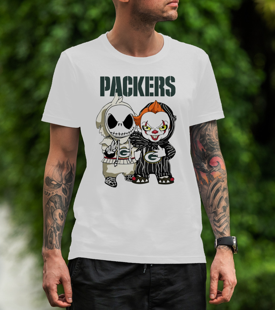 Packers Jack Skellington And Pennywise Crossover T-Shirt