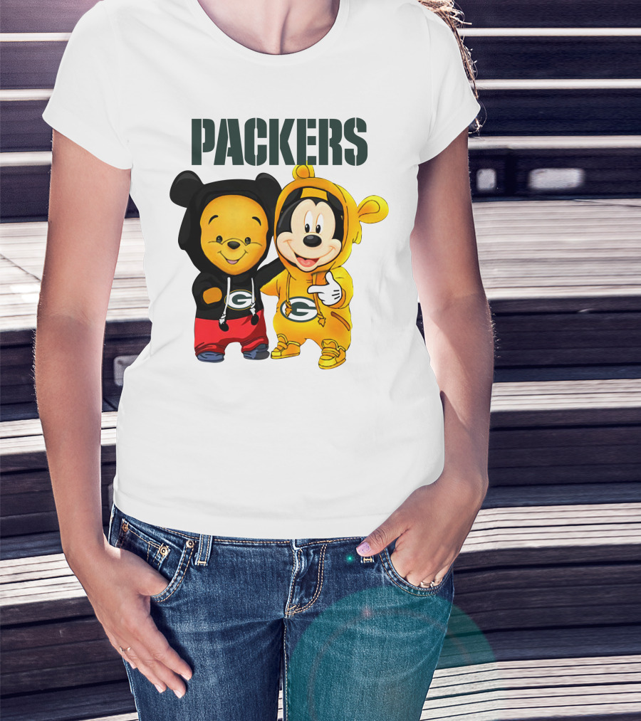 Packers Pooh-Mickey In Team Hoodies T-Shirt