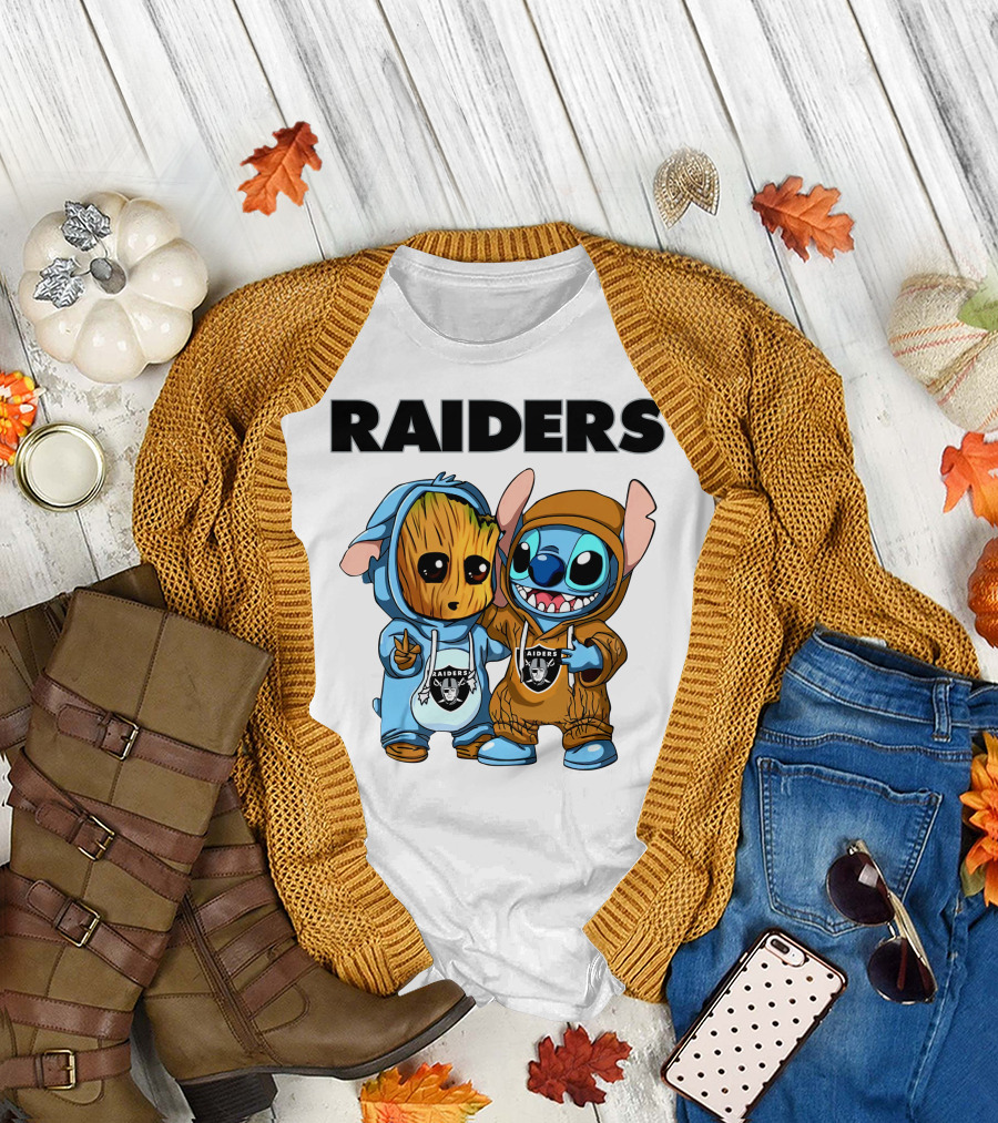 Raiders Groot and Stitch T-Shirt