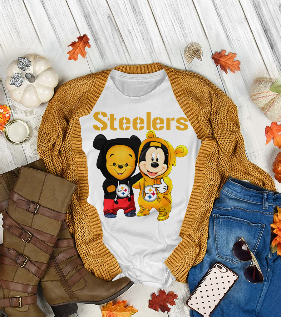 Steelers Pooh Mickey T-Shirt