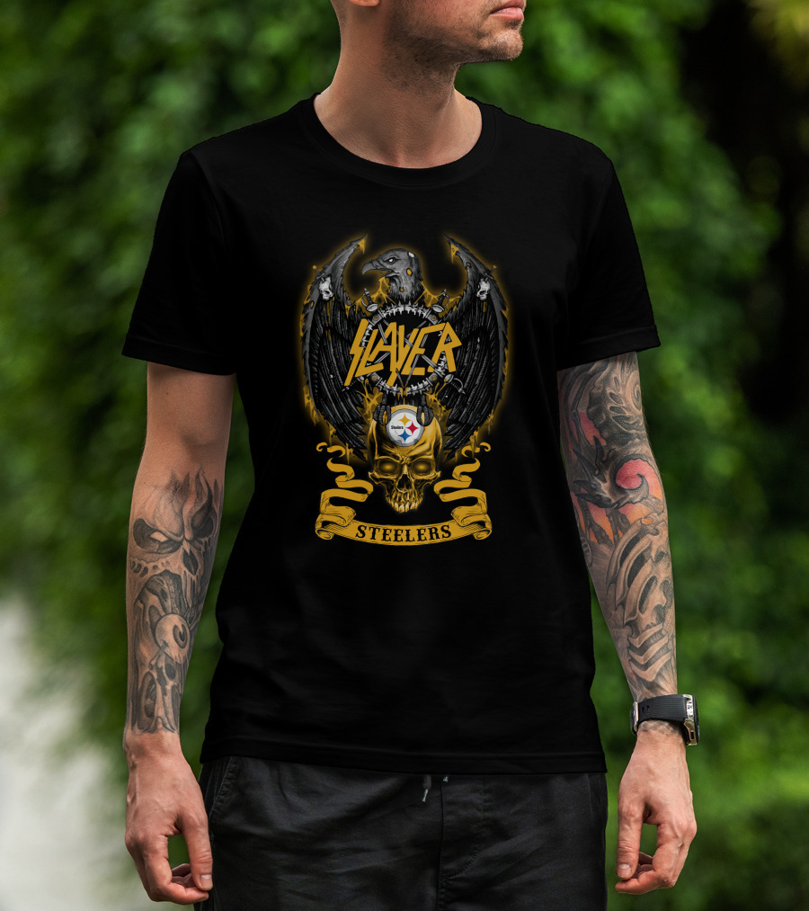 Slayer Steelers Skull Nfl T-Shirt