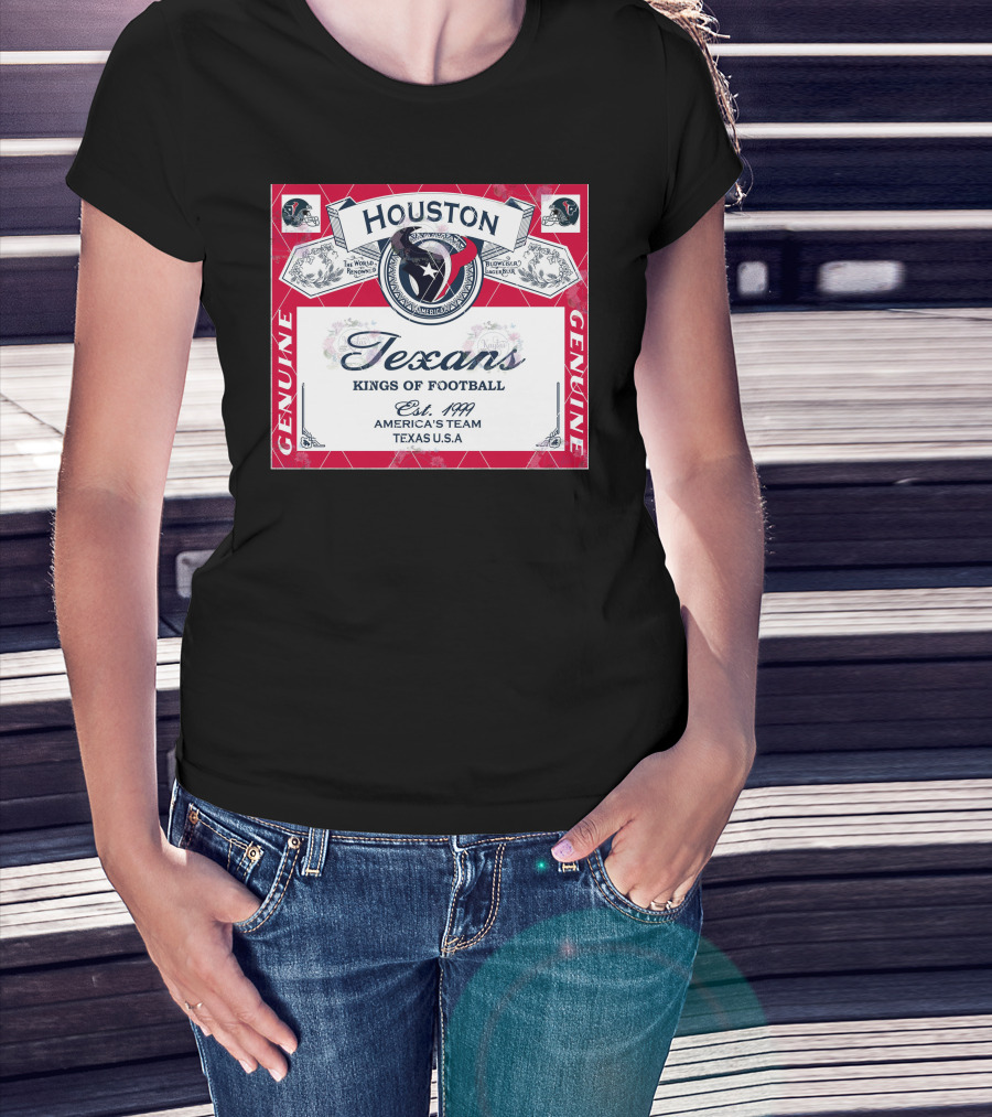 Houston Texans Kings Of Football America's Team Est. 1999 Texas U.S.A Genuine T-Shirt