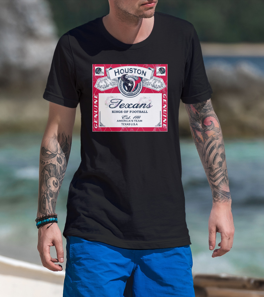 Houston Texans Kings Of Football America's Team Est. 1999 Texas U.S.A Genuine T-Shirt