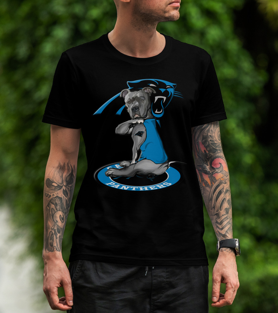Carolina Panthers Dog With Team Logo In Blue Vest T-Shirt
