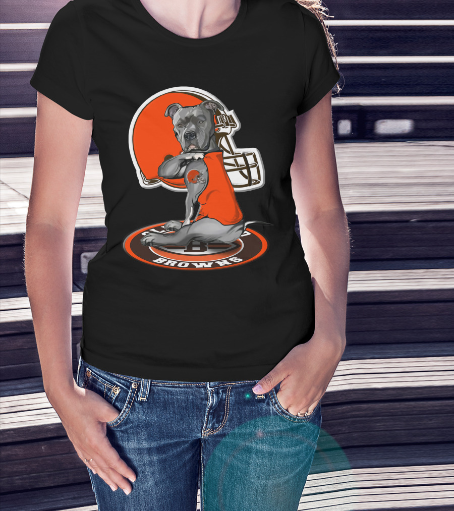 Cleveland Browns Dog Mascot With Helmet And Team T-Shirt