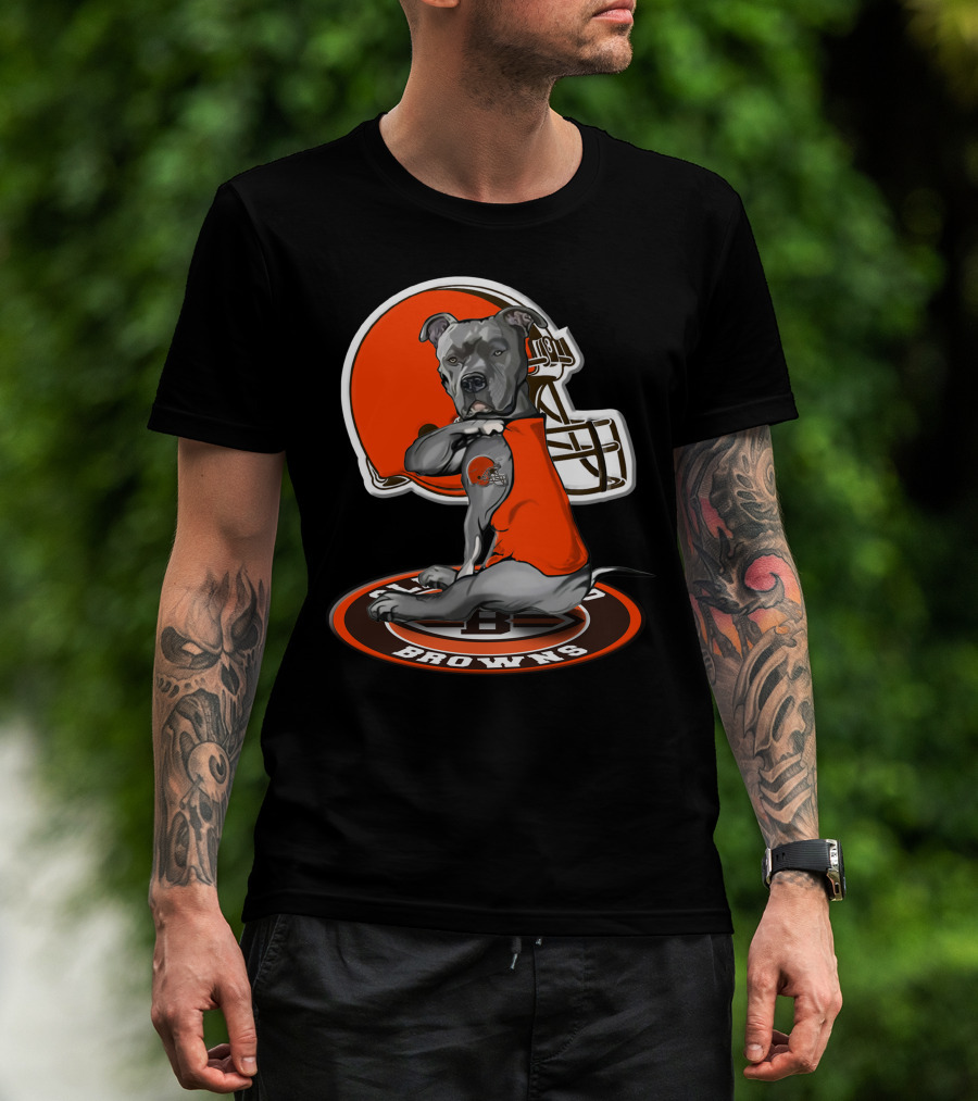 Cleveland Browns Dog Mascot With Helmet And Team T-Shirt