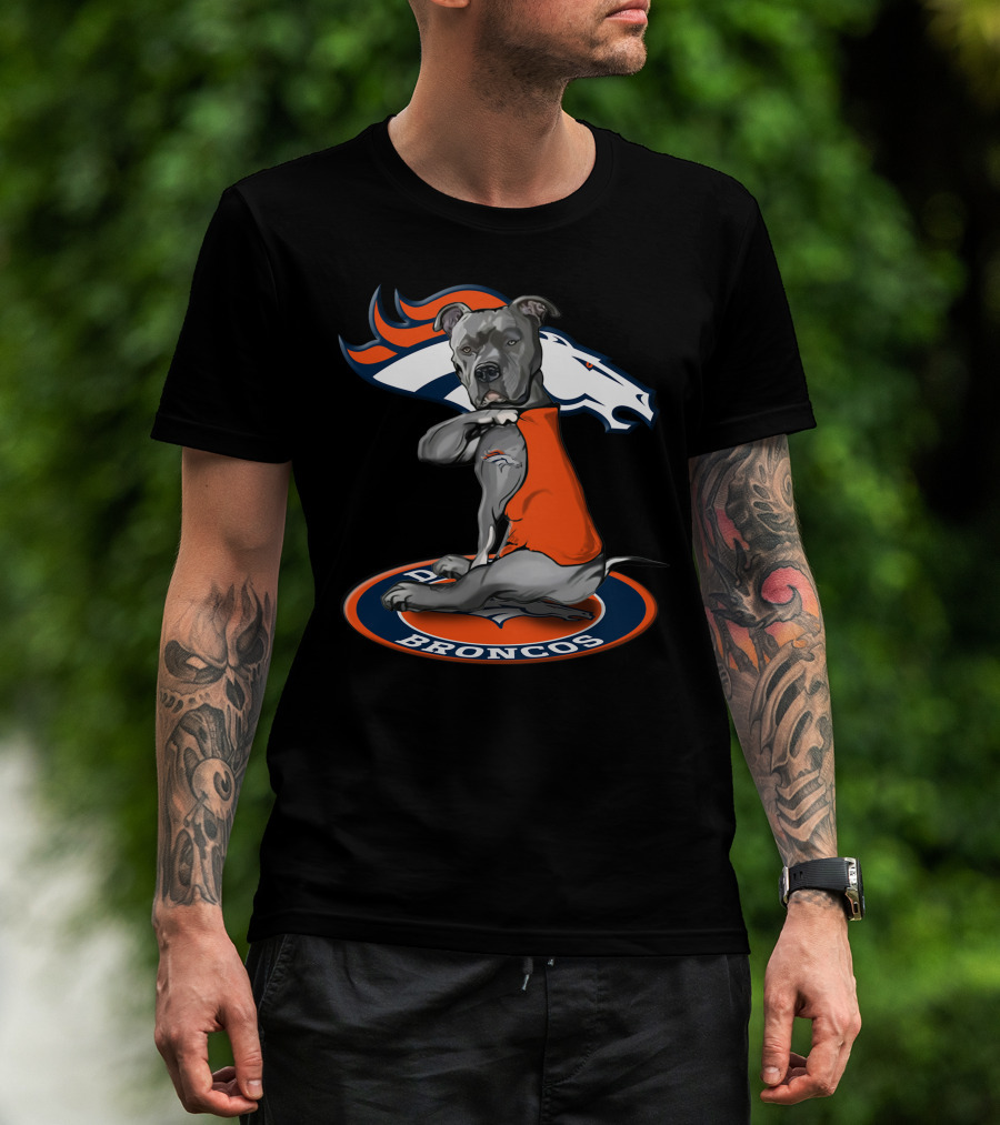 Denver Broncos Dog With Team T-Shirt