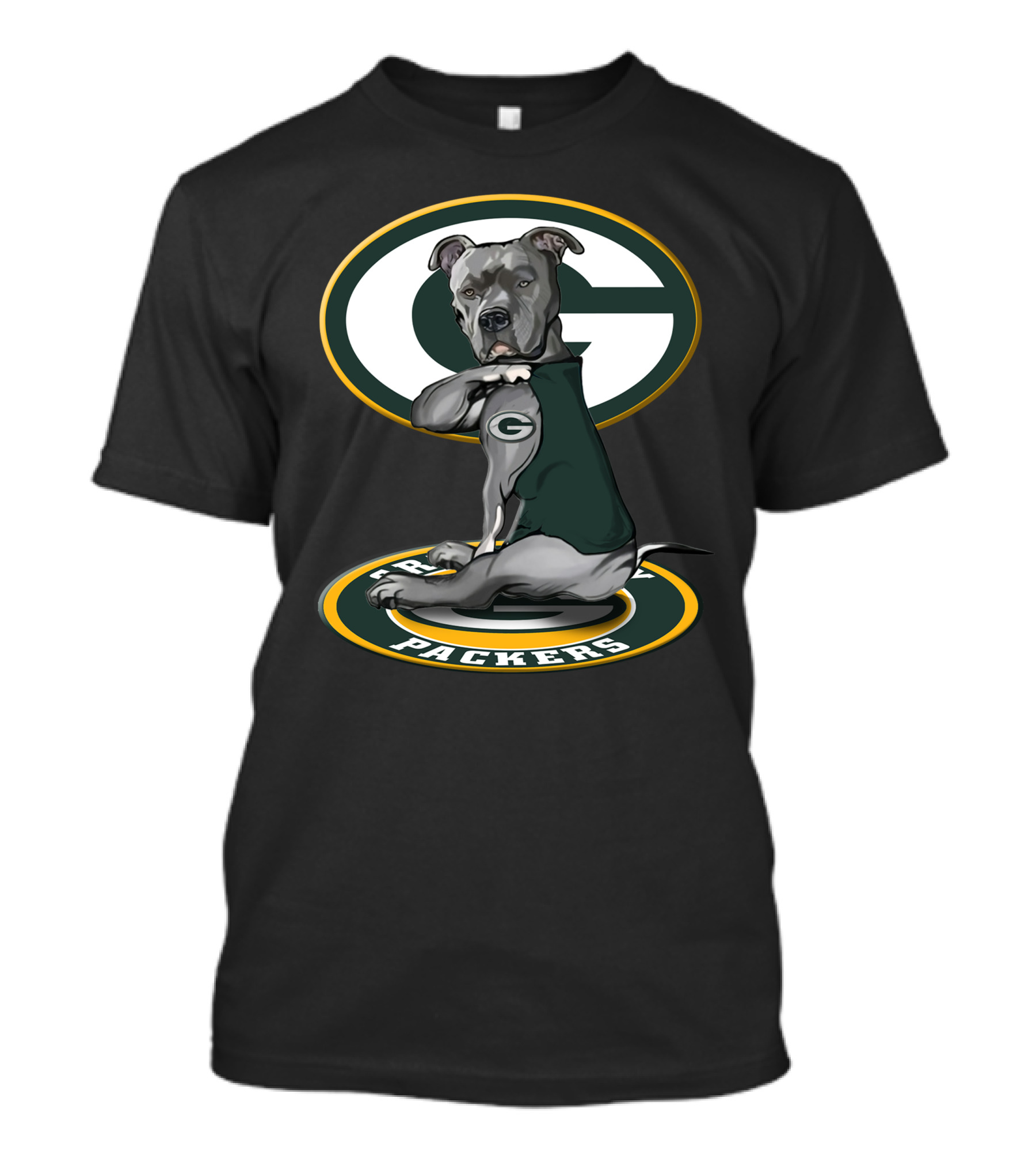 Green Bay Packers Pitbull Dog T-Shirt