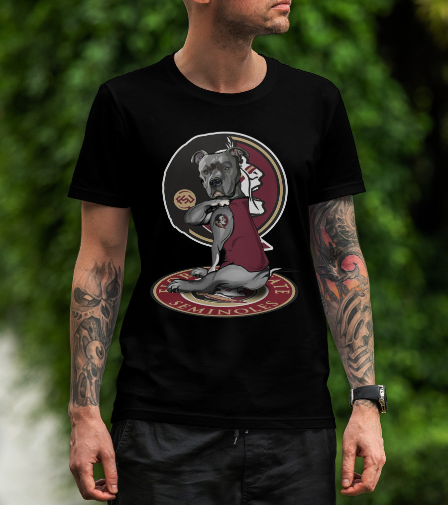 Florida State Seminoles Dog With Logo And Tattoo T-Shirt