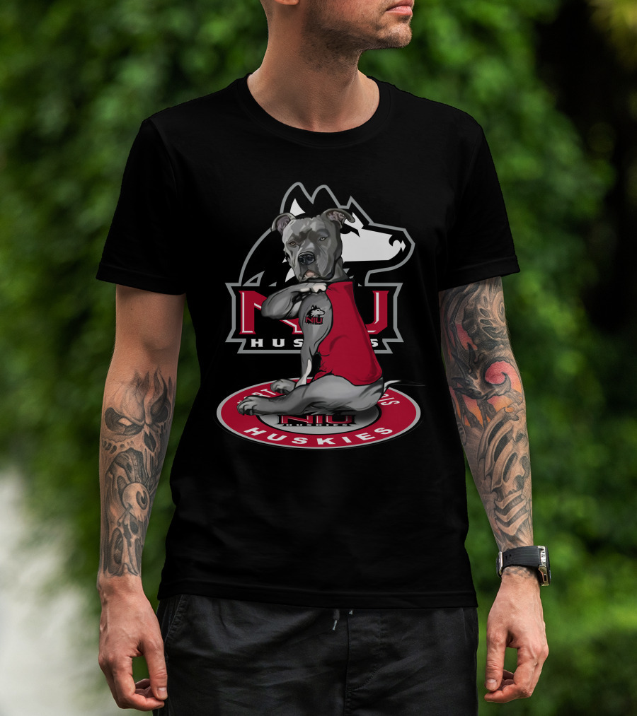 Niu Huskies Northern Illinois University Dog In Red Vest T-Shirt
