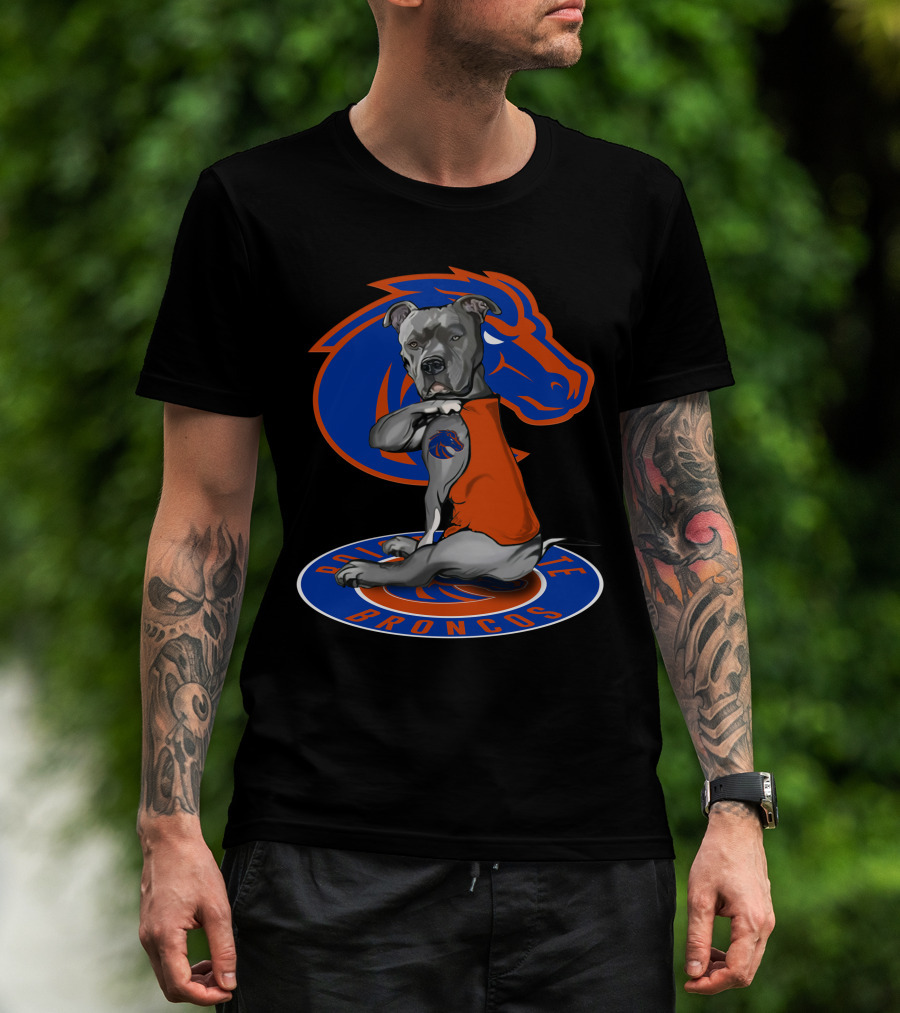 Boise State Broncos 23 Bulldog With Bronco Tattoo T-Shirt
