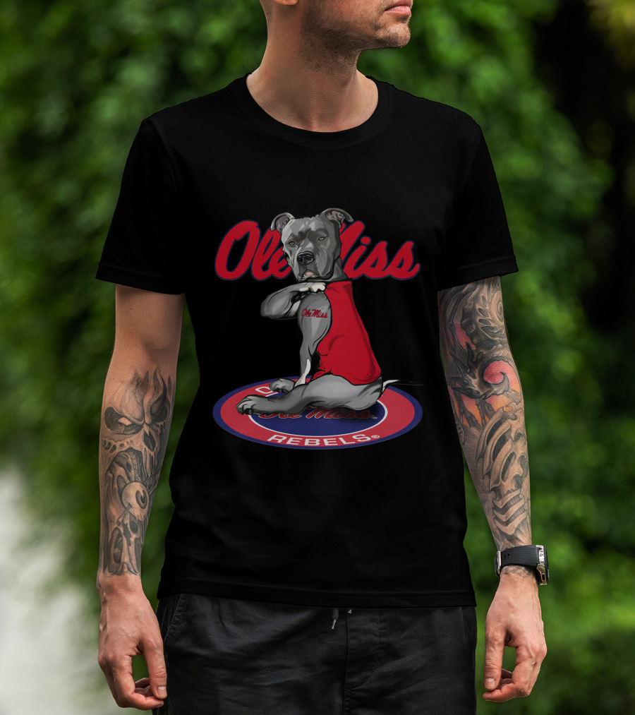 Ole Miss Rebels Bulldog Mascot In Red Vest T-Shirt