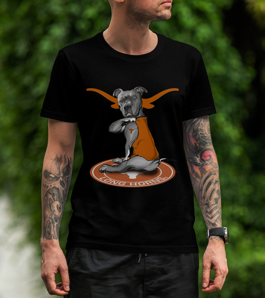 Texas Longhorns With Orange Longhorns Dog Logo And Orange Vest T-Shirt