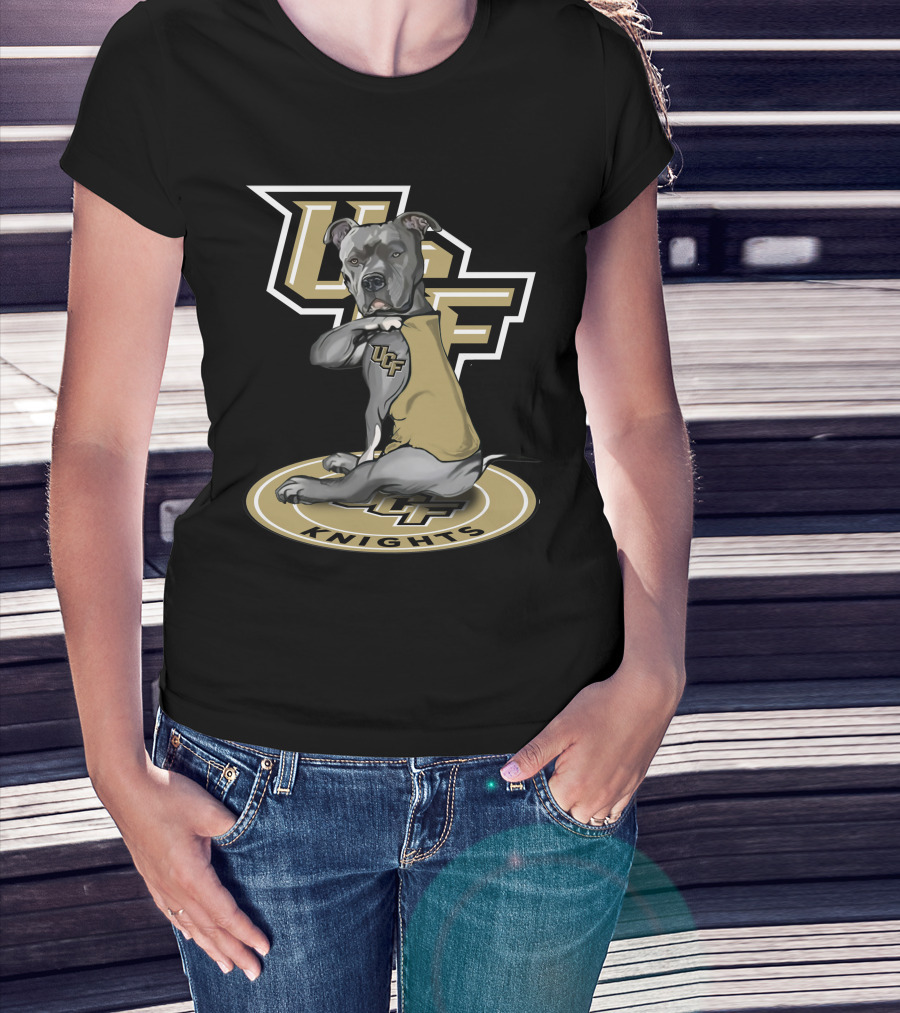 Ucf Knights Mascot Dog With Ucf T-Shirt
