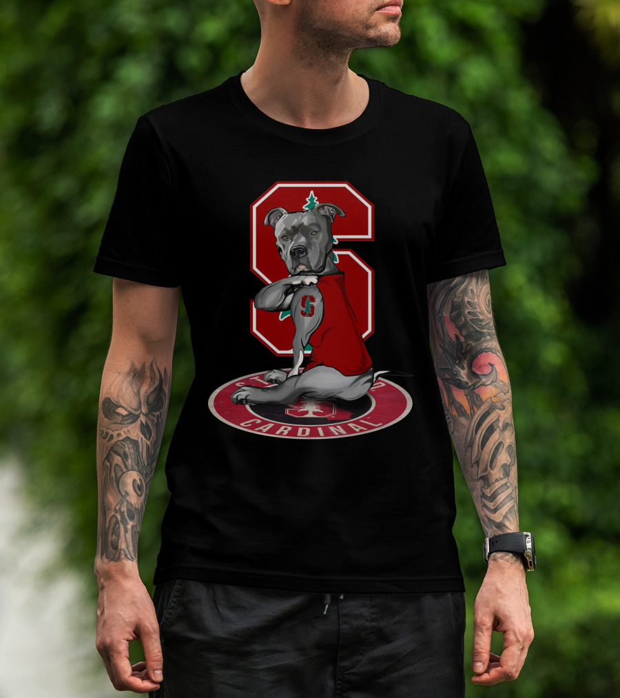 Stanford Cardinal Dog Mascot With Block S T-Shirt