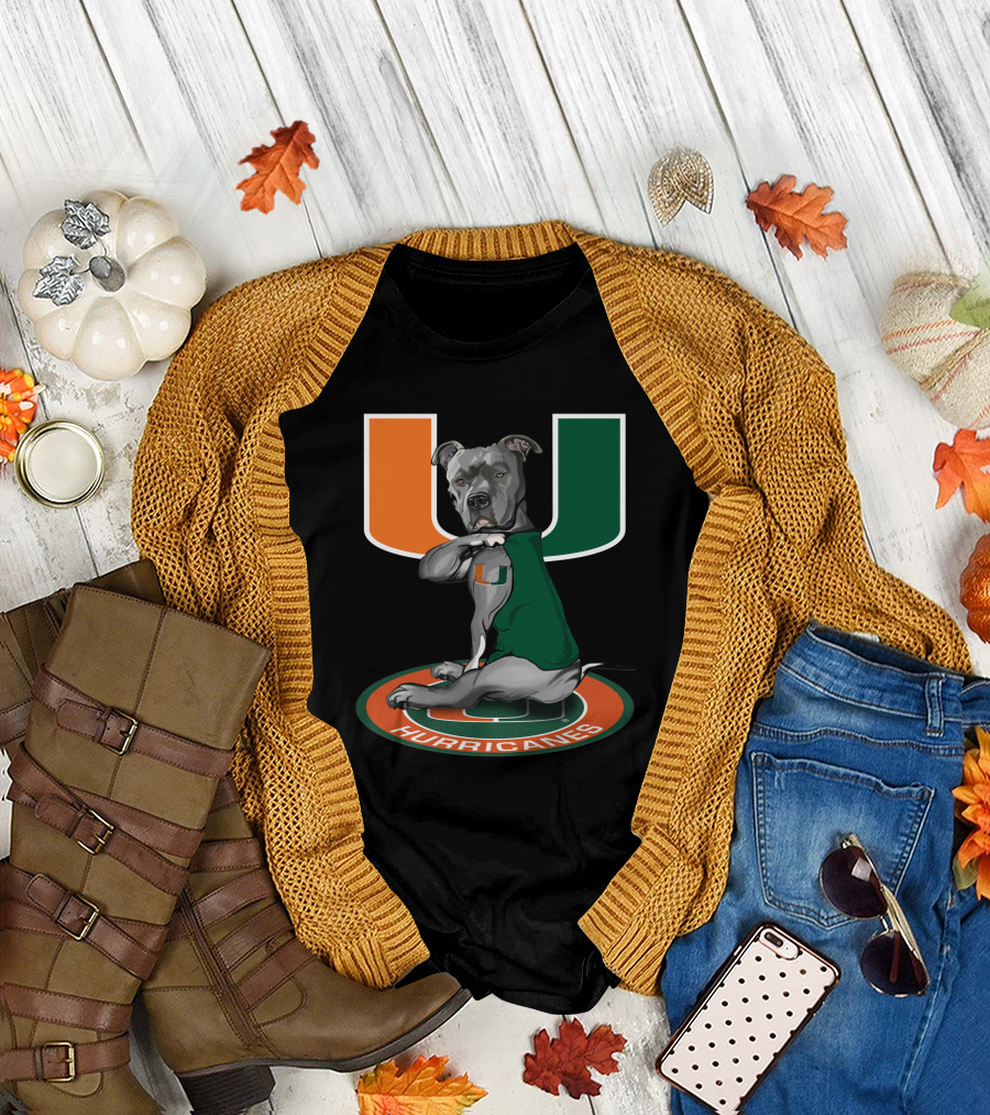 Miami Hurricanes Dog Mascot With U T-Shirt