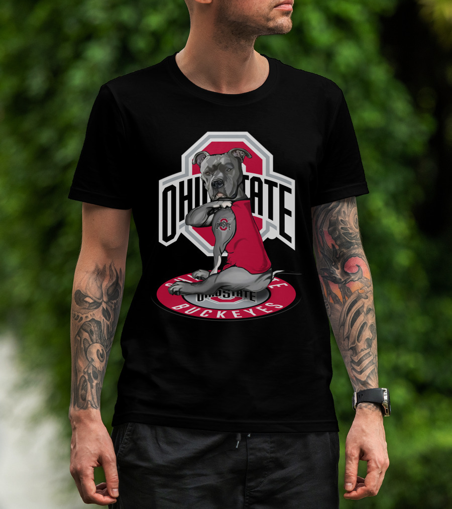 Ohio State Buckeyes Dog In Red Vest T-Shirt
