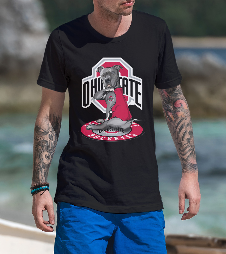 Ohio State Buckeyes Dog In Red Vest T-Shirt