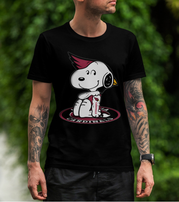 Arizona Cardinals Snoopy Peanuts Nfl Logo Mashup T-Shirt