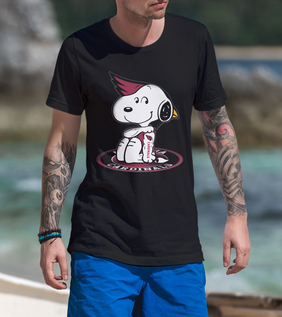 Arizona Cardinals Snoopy Peanuts Nfl Logo Mashup T-Shirt