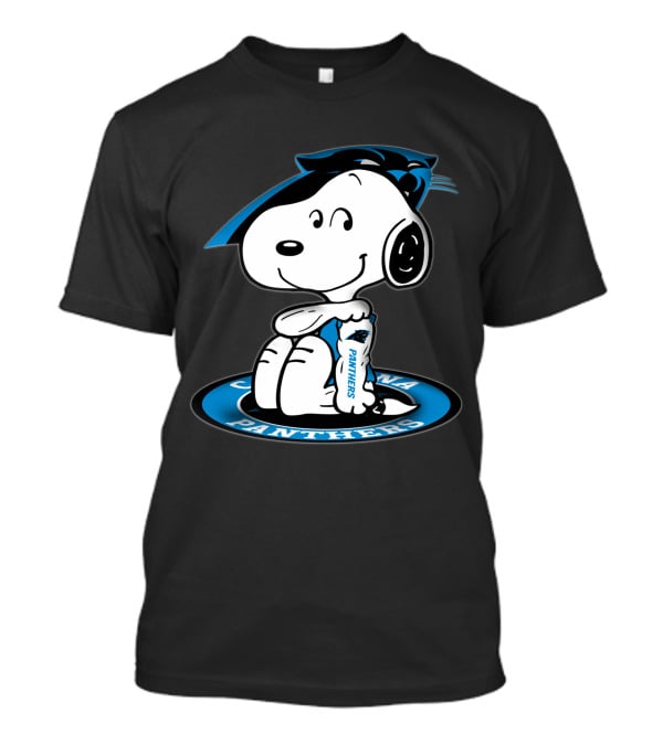 Snoopy Carolina Panthers Blue Football Fan T-Shirt