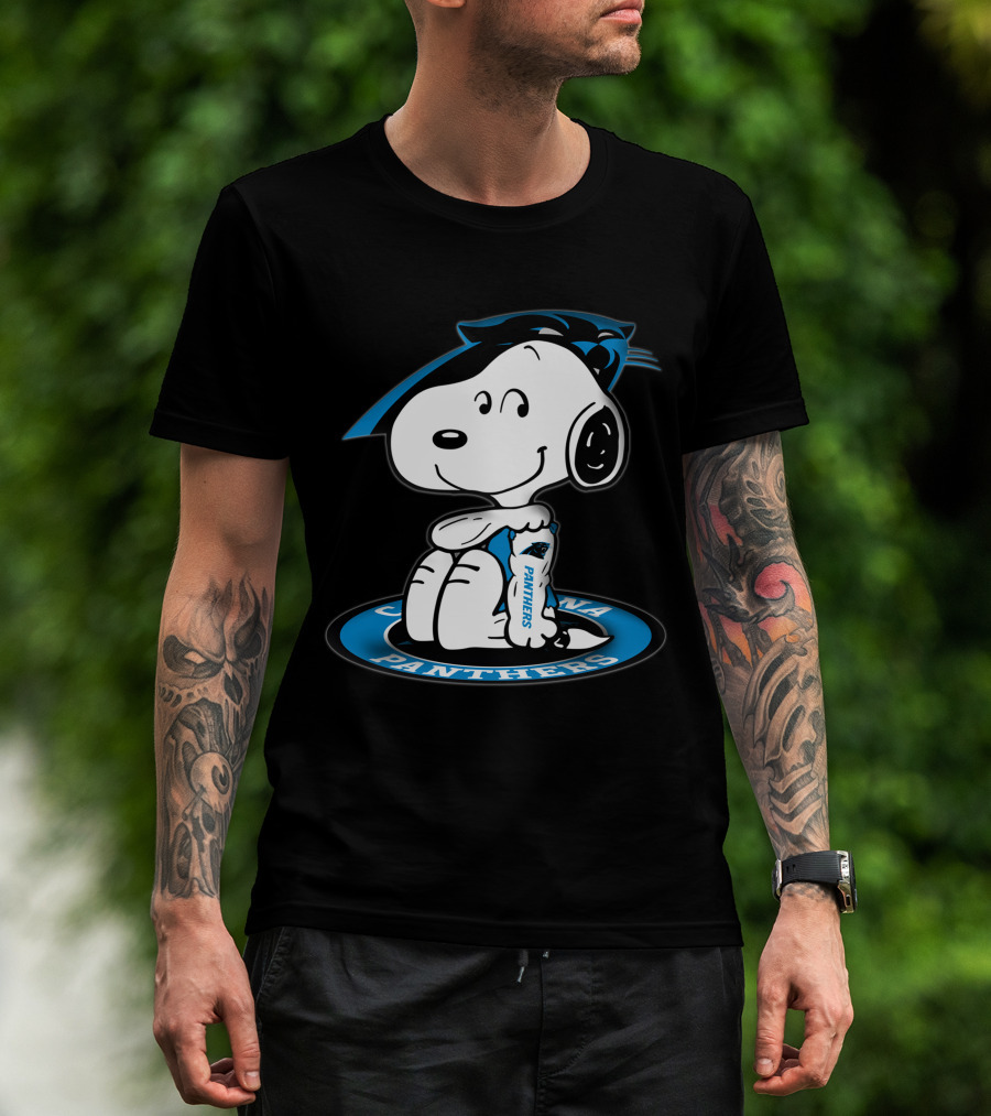 Snoopy Carolina Panthers Blue Football Fan T-Shirt