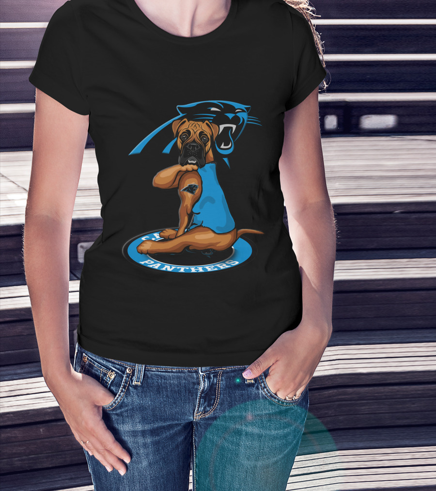 Carolina Panthers Dog Logo Style T-Shirt