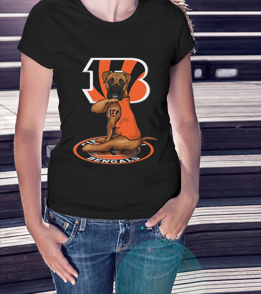 Cincinnati Bengals Dog Logo Football Team T-Shirt