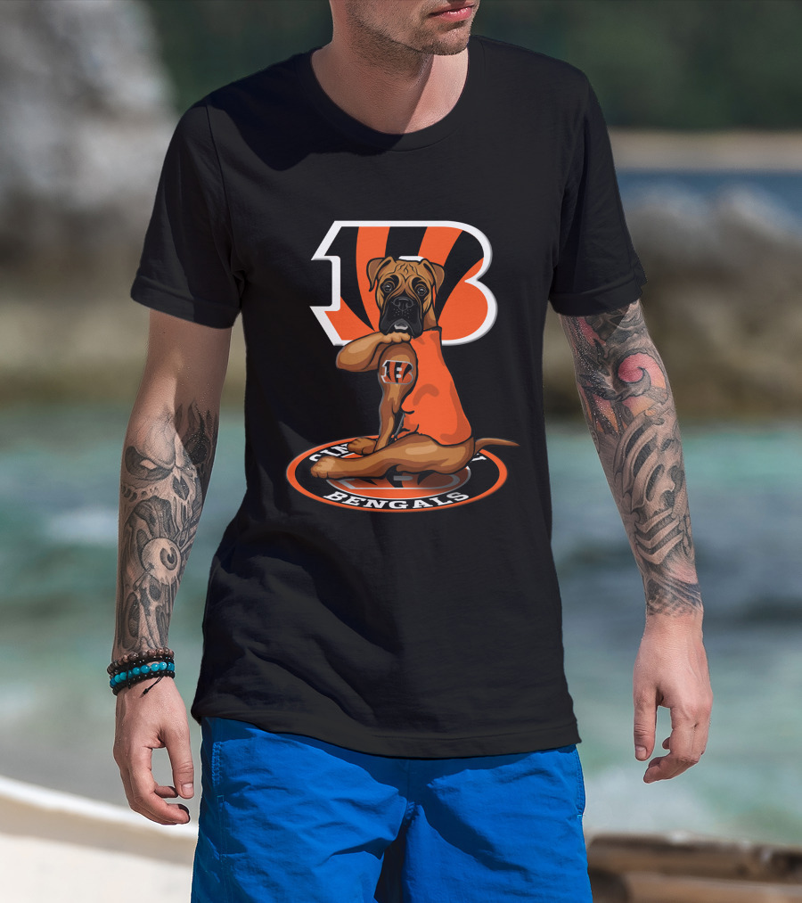 Cincinnati Bengals Dog Logo Football Team T-Shirt