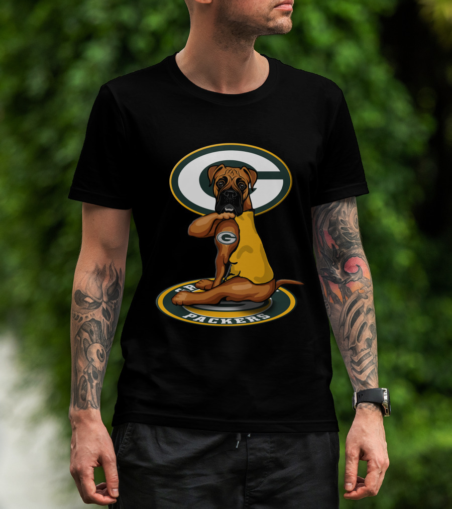 Green Bay Packers Boxer Dog T-Shirt