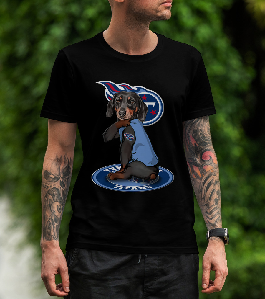 Tennessee Titans Dog Wearing Team Jersey T-Shirt