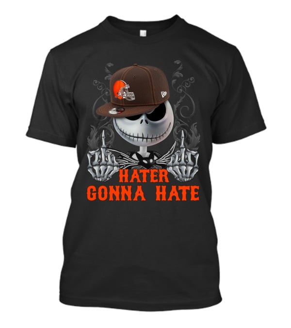 Cleveland Browns Hater Gonna Hate Skeleton Football Fan T-Shirt