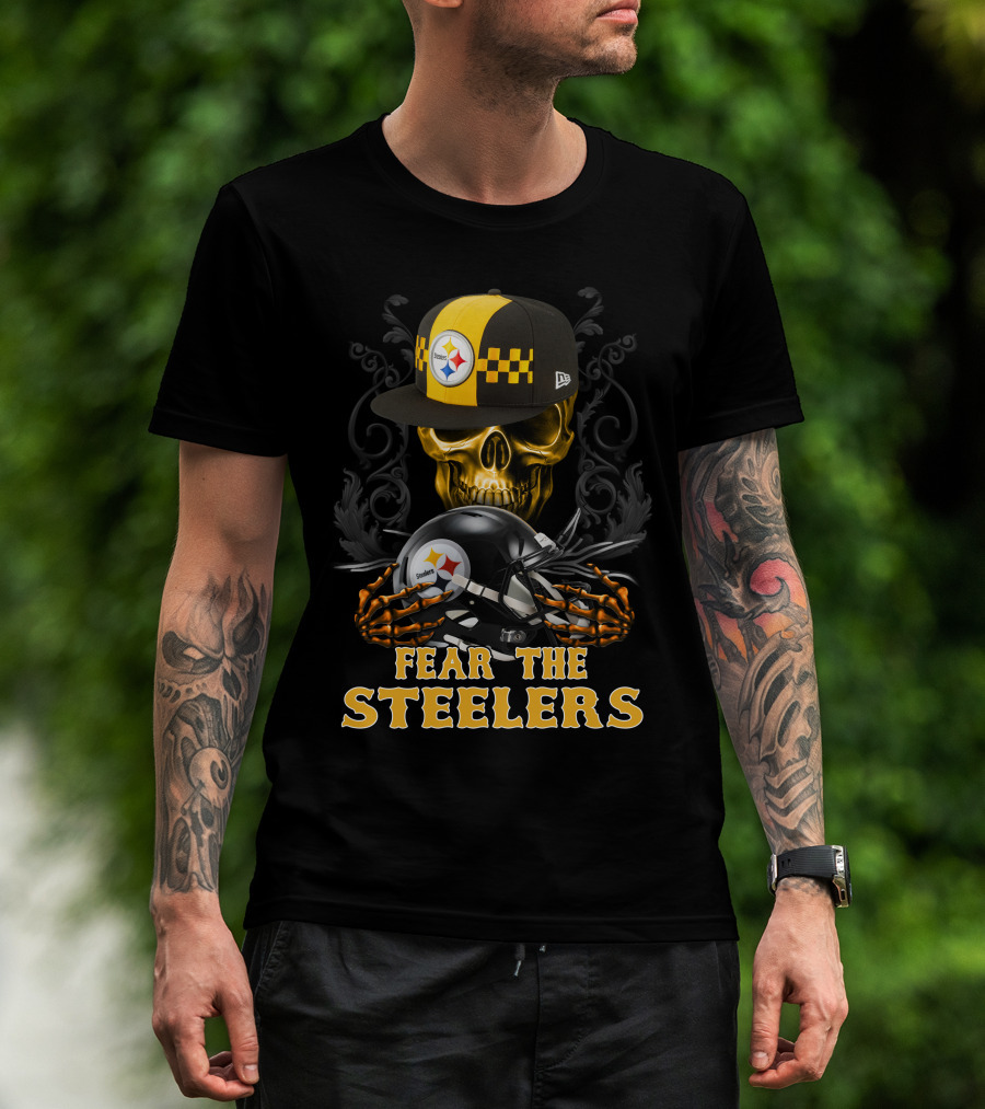Fear The Pittsburgh Steelers Skull And Helmets T-Shirt