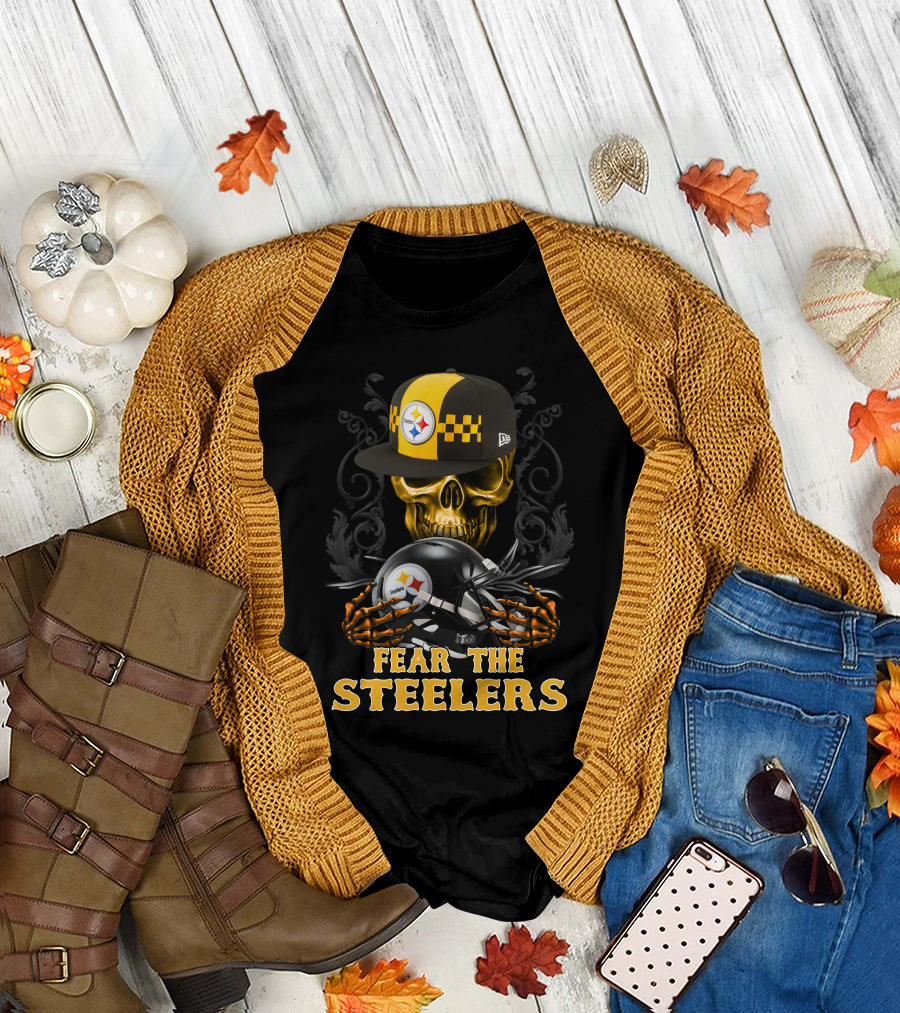 Fear The Pittsburgh Steelers Skull And Helmets T-Shirt