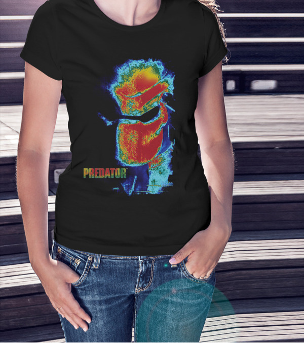 Predator Movie Thermal Vision Mask Pattern Warm-Tone Image T-Shirt